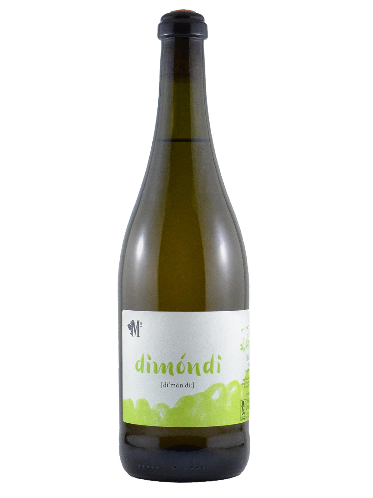 A bottle of Fattoria Moretto Dimondi Pignoletto wine with a label that includes the brand name and 'Organico' to indicate organic certification.