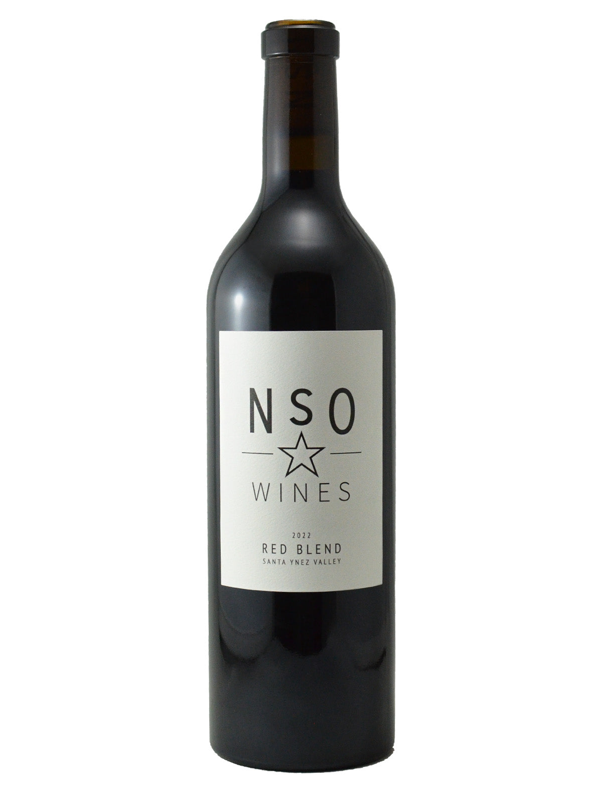 A bottle of Dusty Nabor NSO Red Blend wine with a label that includes the text 'NSO Wines' and 'Red Blend'.