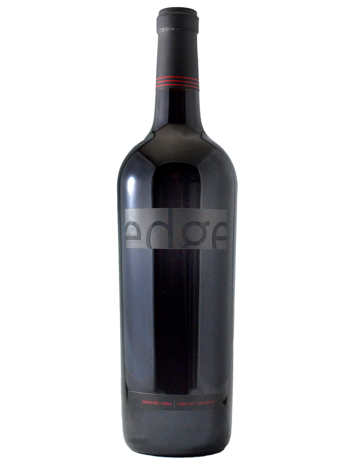 A bottle of Edge Napa Valley Cabernet Sauvignon with a dark label.
