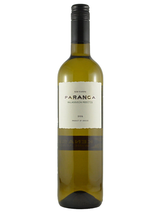 Wine bottle with 'Parangia' label on a white background