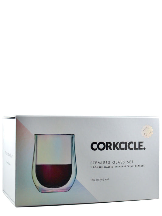 Corkcicle. 12oz Stemless Glass Set - Prism Edition