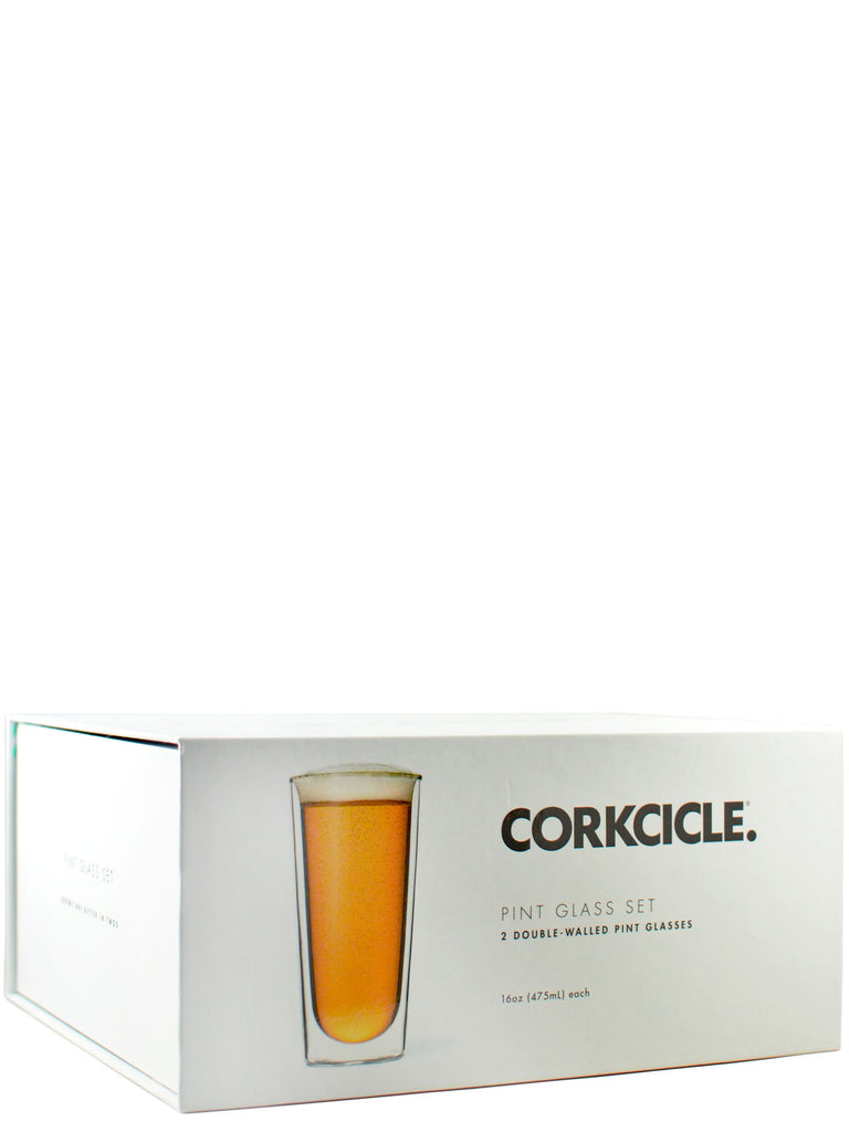 Corkcicle. 16oz Pint Glass Set - Clear Edition
