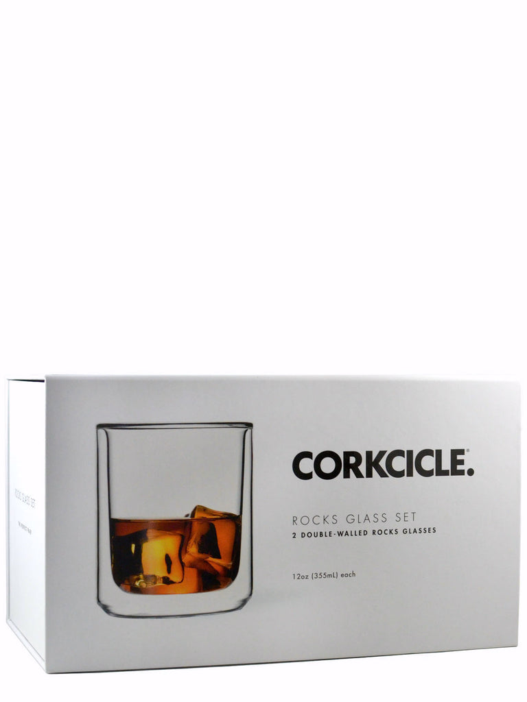 Corkcicle. 12oz Rocks Glass Set - Clear Edition