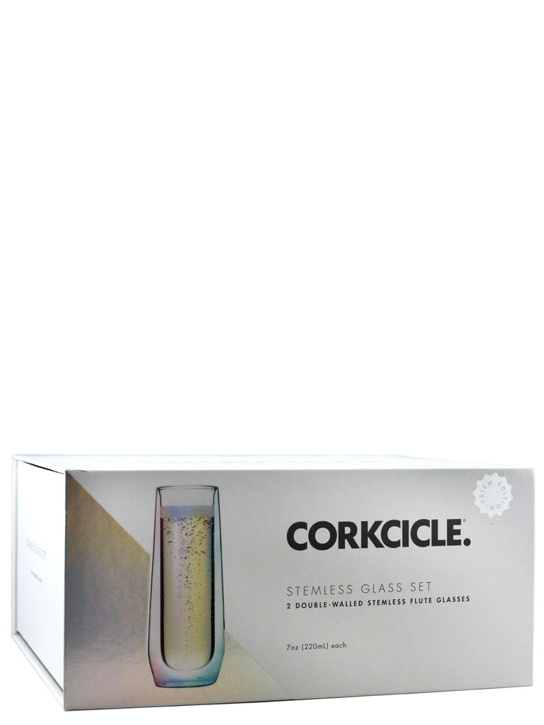 Corkcicle. 7oz Stemless Flute Set - Prism Edition